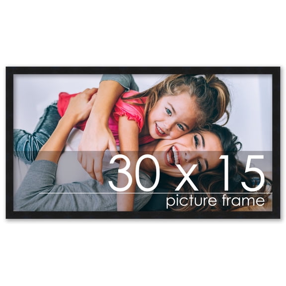30x15 Frame Black Wood Picture Frame - UV Acrylic, Foam Board Backing, & Hanging Hardware Included!