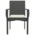 thumbnail image 3 of vidaXL Garden Chairs with Cushions 4 pcs Poly Rattan Black, 3 of 5