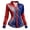 1-Red, variant on Patriotic Shirts for Women 4th of July Outfits Button down Long Sleeve Blouses with Shiny Sequin and Floral Printing Casual V-Neck Slim Fit Tops for Spring Summer 4-Red M