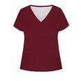 thumbnail image 5 of cfhntfmh Women's Summer T Shirts V Neck Short Sleeve Casual Tops Loose Fit Basic Tees Solid Color Basic Blouses Top, 5 of 6