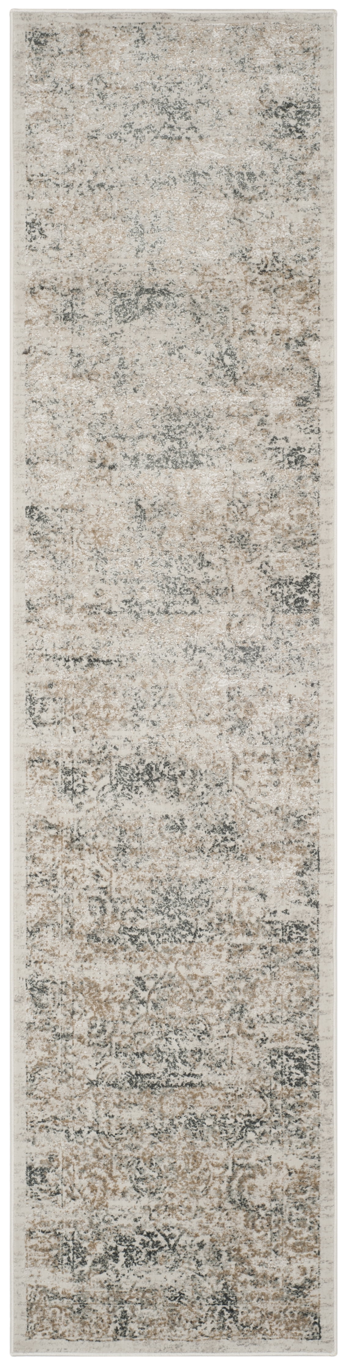 SAFAVIEH Princeton Tennyson Overdyed Floral Runner Rug, Silver/Anthracite, 2' x 10'
