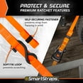 thumbnail image 2 of SmartStraps 1-1/4 in. x 10 ft. Orange RatchetX Heavy Duty Ratchet Tie Down Straps with Black Grip, Padded Handle, 1,000 lb. Safe Work Load - 2 pack, 2 of 8
