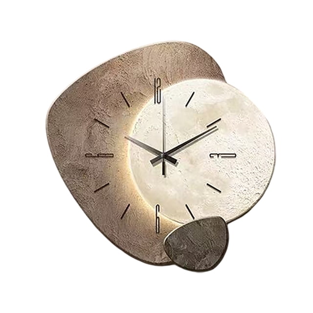 Reloj despertador con lámpara de luna, reloj de pared de alta gama, reloj decorativo para colgar en la pared, ideal para salón, dormitorio, estudio, comedor, etc.