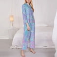 thumbnail image 3 of Fotbe Fantasy Gradient Conjunto de Pijama de Manga Larga para Mujer con Estampado, Ropa de Dormir de 2 Piezas, Conjunto de Casa Suave y Cómodo con Bolsillos-XX-Large, 3 of 7