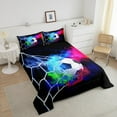 thumbnail image 4 of Erosebridal Soccer Comforter Set Football Bedding Set 3D Soccer Ball Pattern Comforter Sports Theme Quilt Set, 4 of 7