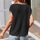 thumbnail image 4 of Camisas de Manga Corta Mujeres de Moda de Color Sólido Cuello Redondo de Punto Superior, Grande Blusa de Poliéster Casual para el Verano Al Aire Libre Y el Uso Diario, 4 of 6