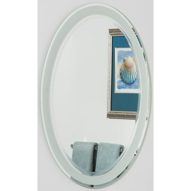 Decor Wonderland Alden Frameless Oval, Vanity Mirror Frameless Oval