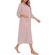thumbnail image 3 of Women's cotton blend zip-up bathrobe with pockets, striped dressing gown, all-season home wear, 3 of 5