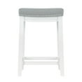 thumbnail image 2 of Linon Cessford 26.5" Backless Counter Stool, White/Light Gray Faux Leather, Includes 1 Stool, 2 of 11
