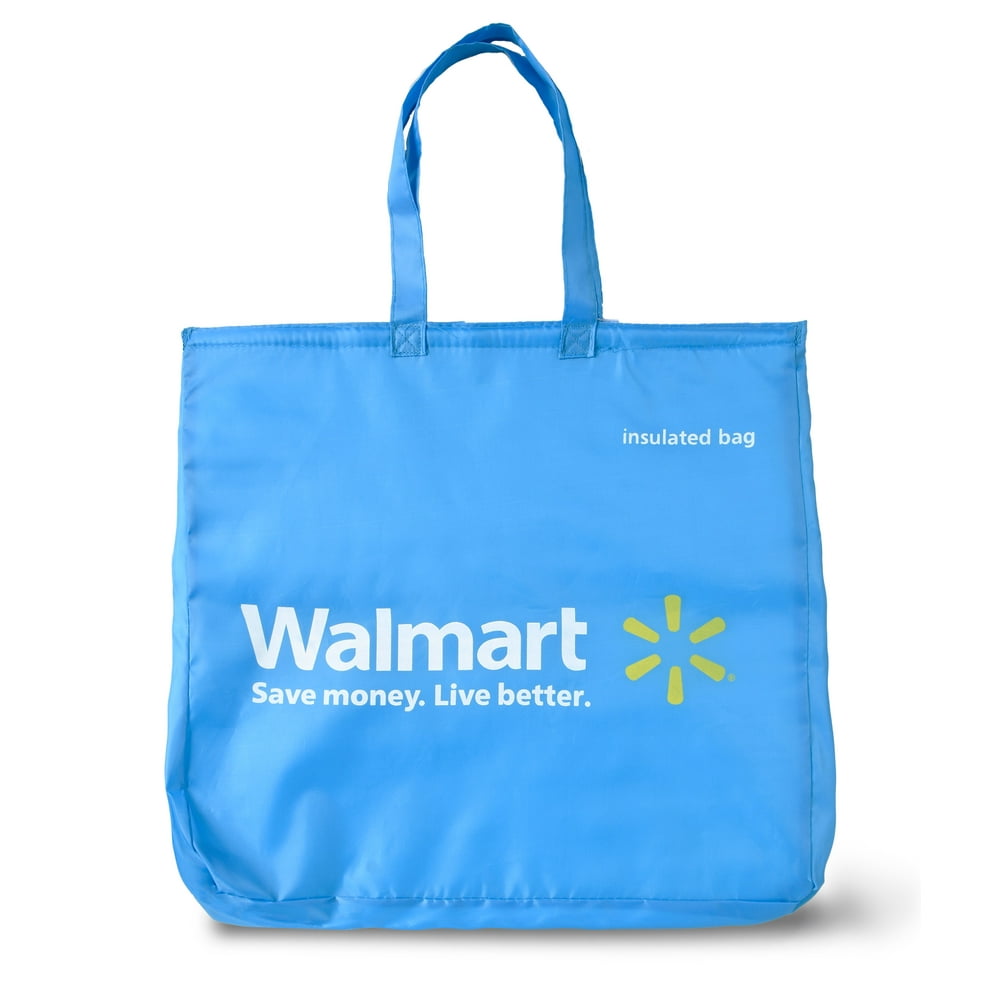 Walmart Reusable Insulated Polyethylene Grocery Bag, Blue