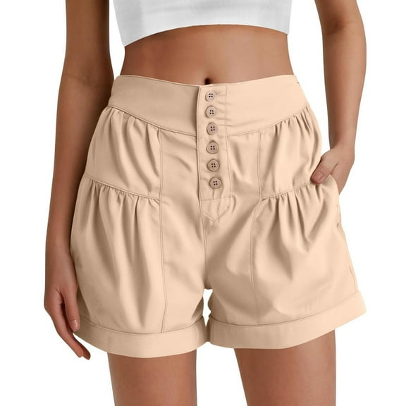 Aueoeo Women's Solid Color Denim Shorts Breathable Comfortable Shorts Jeans High Waisted Stretchy Shorts