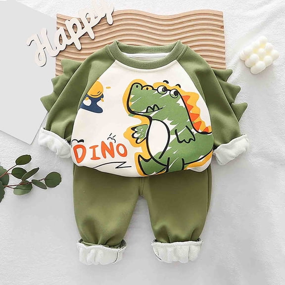 Coerni Toddler Baby Boy Outfit Fall Winter Boy Clothes Long Sleeve Cute Cartoon Sweatsweatshirts Pants Outfits 5 Months-5T