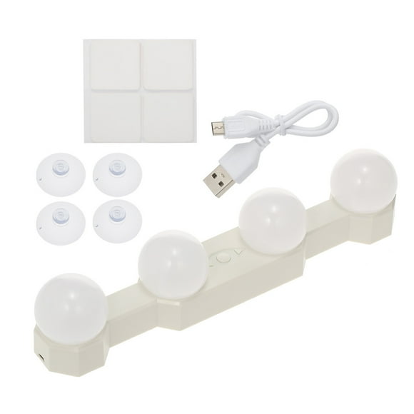 4 Bulb LED Mirror Lights USB Rechargeable Cordless Vanity Makeup Lights Brightness Color temperature Adjustable