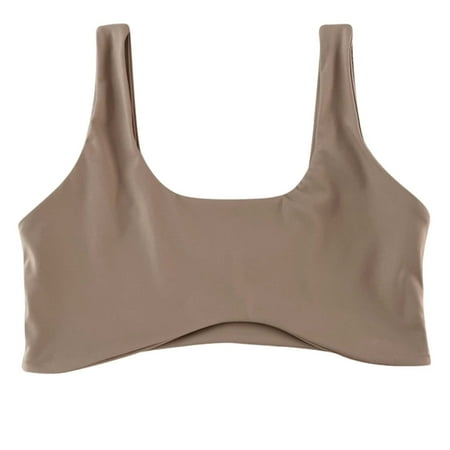 OJSFQUFP Bra for Deep Plunge Dress Khaki Women Solid Yoga Wear Tight Sports Underwear Running Fitness Yoga Bra Soft Breathable Bra for Everyday Life S