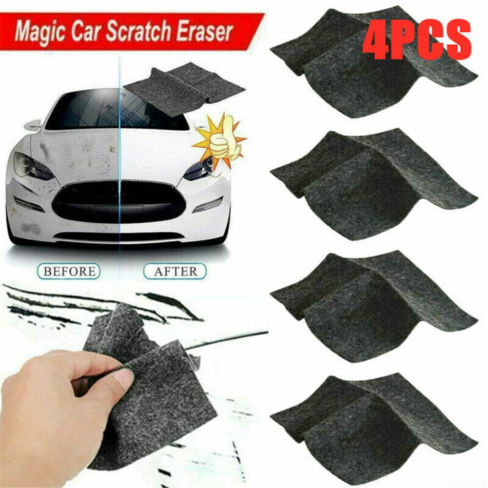 4 Packs Nano Magic Cloth for Car Scratch Remover Yakitoko Nano Sparkle Cloth Polish Surface Eliminate Water Spots & Repair Light Paint Scratches Easily 