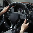 thumbnail image 2 of Bling Car Steering Wheel Cover, Crystal Rhinestone Car Steering Wheel Cover Universal, 15 Inch Cars Steering Wheel Protector for Women or Men, Easy Installation and Cleaning (Black), 2 of 11
