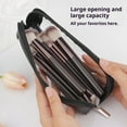 thumbnail image 5 of SLYNSHome Small Clear Pencil Case,Mini Makeup Bag PU Leather Travel Makeup Brush Case Portable Transparent Waterproof Pencil Pouch Office Supplies - Black, 5 of 9