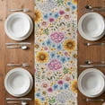 thumbnail image 4 of Table Runner 120 Inches Long for Kitchen Dining, Sunflower Vintage Dresser Scarf Farmhouse, Dining Table Decorations for Wedding/Parties, Colorful Flowers Summer Botanical Retro Art 13 x 120 In, 4 of 8