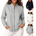thumbnail image 2 of Oksale Womens Zip Up Jacket Vintage Lightweight Cardigan Casual Cozy Long Sleeve Jackets Fall Trendy Sweatshirt Coats Black 4XL, 2 of 7