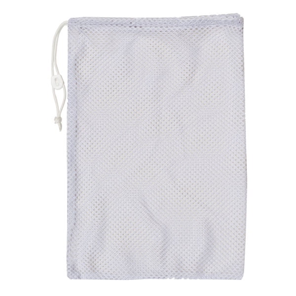 Champion Sports 12x18" Heavy Duty Nylon Mesh Equipment Bag w Drawstring, White by Champion Sports