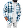 thumbnail image 1 of Camisas Deportivas Hombre Moda para hombre Casual Impresión digital 3D Primavera y otoño Moda De Rong Solapa Camisa de manga larga Cárdigan (Light Blue, M), 1 of 5