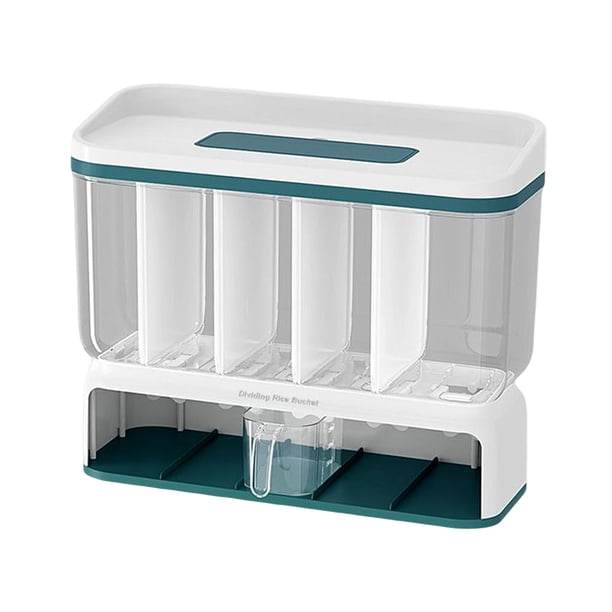contenedor de almacenamiento de cereales Dispensador de Almacenamiento de contenedores de Caja de almacenamiento de de cocina con tapa, dispensador de granos grandes con Magideal contenedor de almacenamiento de cereales