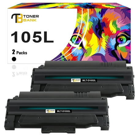 Toner Bank Compatible Toner Cartridge Replacement for Samsung MLT-D105L High Yield (Black  2-Pack) Toner Bank is a reseller of printer consumable products with its warehouses in East and West Coast since 2015. We carry wide range of compatible toner cartridges & printer ink for most major printer brands. Product Specification: Brand: Toner Bank Compatible Toner Cartridge Replacement for: Samsung MLT-D105L MLT-D105L Compatible Toner Cartridge Replacement for Printer: Samsung ML-1910/1911/1915/2525/2545/2525W/2526/2580N/2581N/2540R  SCX-4600/4601/4623F/4623FW  SF-650/650P/651P Pack of Items: 2-Pack Ink Color: 2 * Black Page Yield (based upon a 5% coverage of A4 paper): 2*2 500 Pages Cartridge Approx.Weight : 3.13 Pounds Cartridge Dimensions (Per Pack): 12.2 x 3.35 x 6.5 Inches Package Including: 2-Pack Toner Cartridge