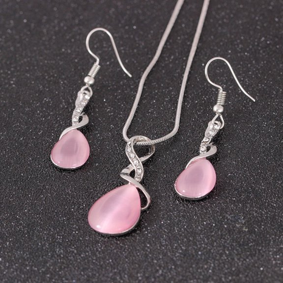 SEWCHICS women jewelry sets Droplet Shaped Jewelry Daily Costume Accessory 1 Set Pink