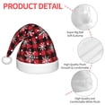 thumbnail image 4 of Haiem Buffalo Plaid Snowflakes Pattern Santa Hat Confortable Velvet Christmas Hat for Christmas Party Favors Fit for Adults and Kids, 4 of 6
