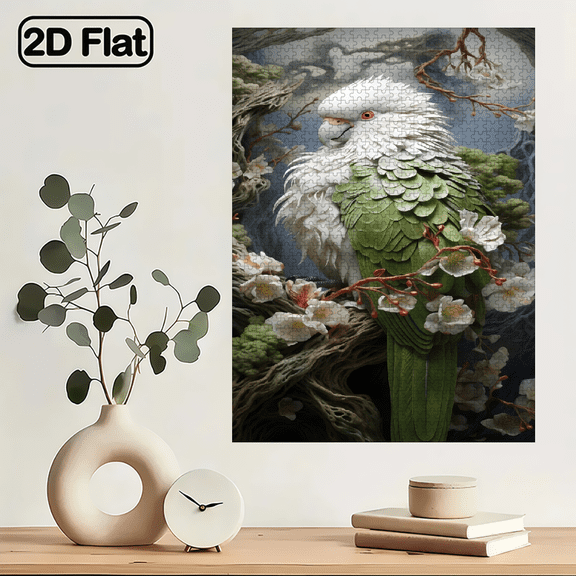 1000 pieces of jigsaw puzzle, fluffy-feathered parrot