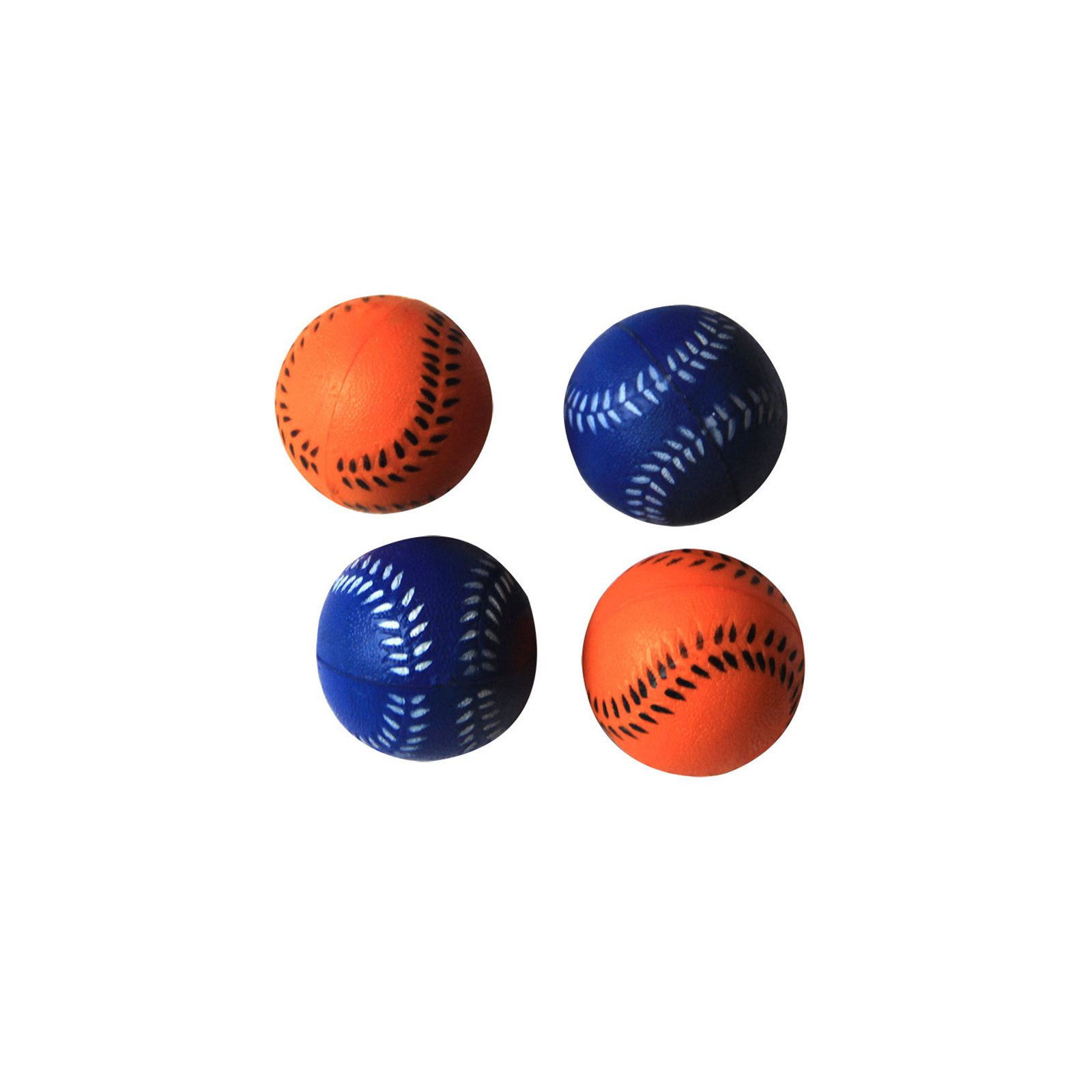 6Pack Bouncing Sponge Baseball, Blue/Orange, 12 Pieces