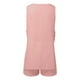 thumbnail image 5 of Conjunto oversize de lino para mujer: chaleco con cuello en V + pantalones cortos elásticos. Prenda informal de verano transpirable., 5 of 5