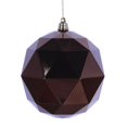 thumbnail image 1 of Vickerman M177576DS 8 in. Mocha Shiny Geometric Christmas Ornament Ball, 1 of 1