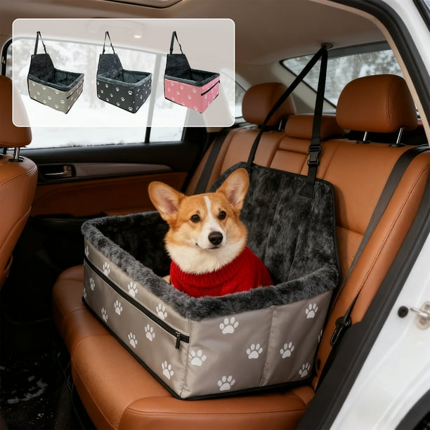 Funda impermeable para asiento de coche para mascotas | Asiento elevador antideslizante con abertura para cinturón de seguridad | Tela Oxford resistente y PVC | Apto para gatos y perros de hasta 7