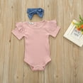 thumbnail image 6 of Dooleck Baby Girl Summer Clothes Infant Ruffle Bodysuit Floral Shorts Outfit Set, 6 of 8