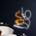 thumbnail image 2 of Handmadetneonsign Woman Drinks Coffee Neon Sign, Coffee Cup Neon Art Decor, Coffee Store Wall Decor, 2 of 5