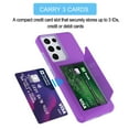 thumbnail image 5 of Galaxy S21 Plus Wallet Phone Case, Takfox Galaxy S21+ Case Shockproof Hybrid Hard PC & TPU Armor Ultra Protective Case with 3 Cards ID Holder Slots Storage Cover for Samsung Galaxy S21 Plus, Purple, 5 of 7