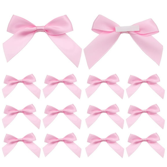 50 Pcs Mini Bows, Bows for Gift Wrapping, Bows for Presents, Satin Bows, Twist Tie Bows, Premade Bows, Bows for Treats, 2.5 Inch Craft Bows for Gift Wrapping, Holiday Gifts Bag Party Decorations
