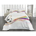 thumbnail image 3 of Ambesonne Soccer Quilted Bedspread Set 3 Pcs, Rainbow Pattern Line, King Size, Multicolor, 3 of 5