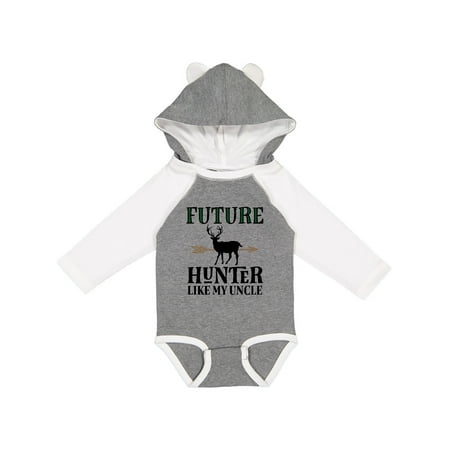 

Inktastic Bowhunting Future Hunter Like Uncle Gift Baby Boy or Baby Girl Long Sleeve Bodysuit
