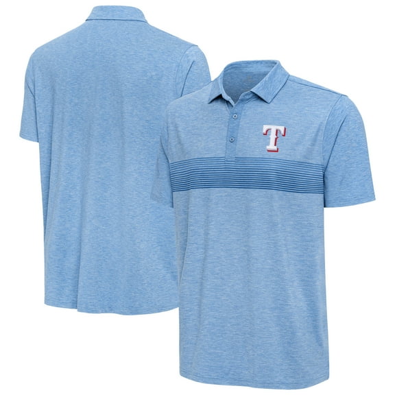 Men's Antigua Heather Powder Blue Texas Rangers Dashing Polo