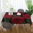 thumbnail image 6 of GZHJMY Rose Flower Tablecloth, Rectangle Waterproof Washable Polyester Table Cover for Picnic Dinner Holiday Party Decor, 54 x 72 Inch, 6 of 7
