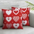 thumbnail image 3 of Valentines Day Pillow Covers Heart Buffalo Plaid Throw Cushion Covers, Waterproof Love Heart Pillowcases for Anniversary Wedding Valentine Day Decor, 3 of 5