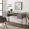 thumbnail image 1 of Manor Park 64" Storage Desk & Hutch with Keyboard Drawer- Birch, 1 of 8