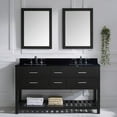thumbnail image 3 of Caroline Estate 60-inch Black Granite Double Bathroom Vanity Cabinet Set, 3 of 3