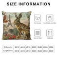 thumbnail image 5 of Chilfamy Rustic Vintage Animals Throw Pillow Covers  Decorative Cute Rabbits Dragonflies Robin Birds Butterfly Classical Pairs Garden Flowers Pillow Cushion Cover  22x22in, 5 of 5