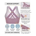 thumbnail image 3 of Womens Fitness Sports Bra, Criss-Cross Back Padded Strappy Sports Bras Medium Support Yoga Bra with Removable Cups, 3 of 7