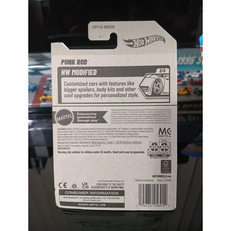 Hot Wheels Zamac Punk Rod HW Modified 3/5 2025 K Case Walmart