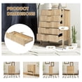 thumbnail image 6 of Fluted 5 Drawers Dresser for Bedroom, Tall Chest of Drawers with Thick Plank Styling & Solid Wood Legs, Wooden Skinny Storage Dresser Organizer for Bedroom, Living Room, Hallway, Entryway, 6 of 6