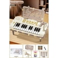 thumbnail image 1 of 24-Key Brown Deluxe Electronic Keyboard with Table Legs, Educational Musical Instrument for 4-6 Year Old Kids, Enhances Intelligence & Hand-Eye Coordination, Interactive Piano Toy for Boys and Girls,, 1 of 2